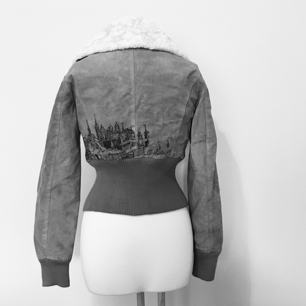 Women's GUESS Suede Warm Grey Jacket